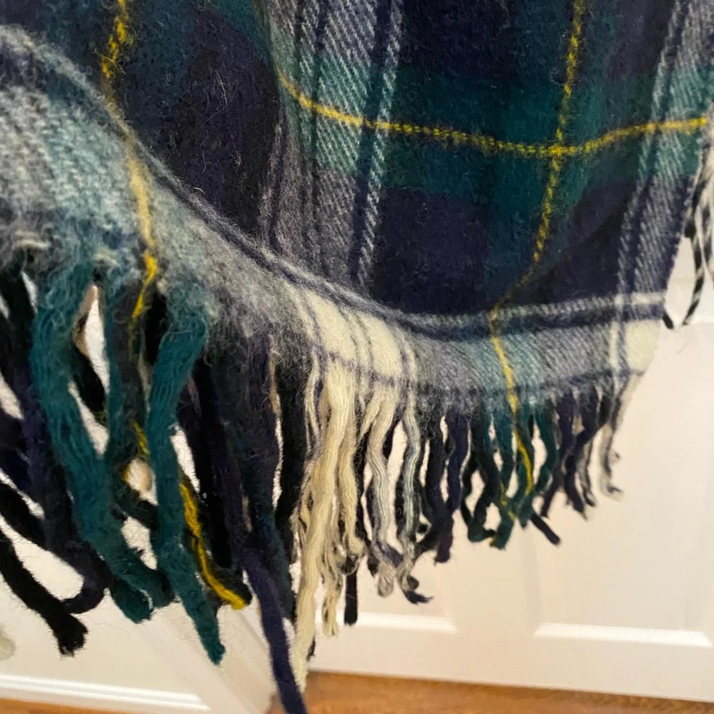 Pendleton Vintage Tartan 100% Wool Blanket in Green and Cream